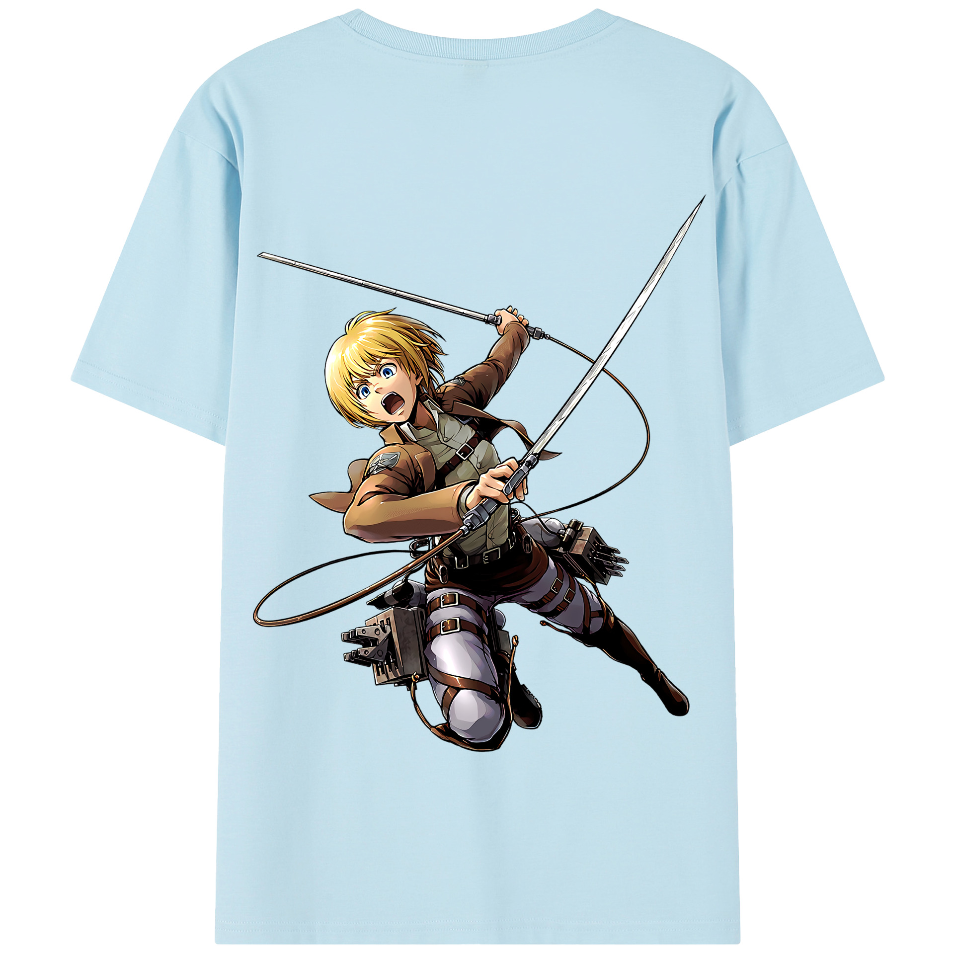（画像用） 進撃の巨人 アルミン·アルレルト Attack on Titan Armin Arlert 綿100％半袖Tシャツ（背面プリント）